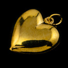 17mm Gold Plated Puffed Heart Charm #BGN045-General Bead