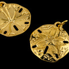 17mm Gold Plated Sand Dollar Charm #BGO045-General Bead