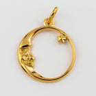 17mm Gold Plated Moon and Star Charm #BGP045-General Bead