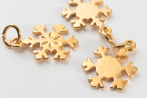 11mm Gold Plated Snowflake Charm #BGU045-General Bead