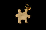 14mm Gold Plated Puzzle Piece Charm #BGX045-General Bead