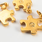 14mm Gold Plated Puzzle Piece Charm #BGX045-General Bead