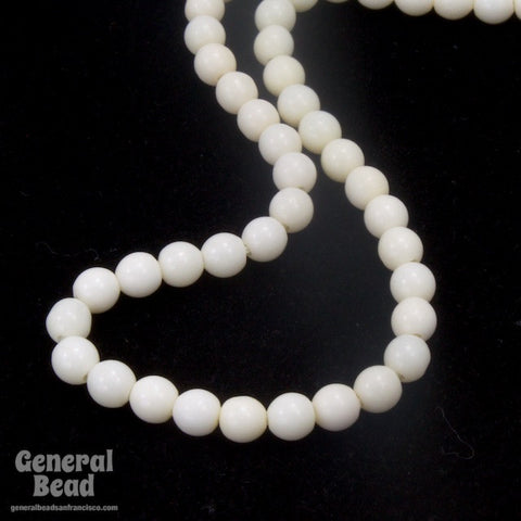6mm Smooth Round Bone Bead (70 Pcs) #BNH002-General Bead