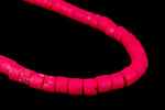 15" Strand 4mm Dyed Hot Pink Bone Heishi (~120 Pcs) #BNH151