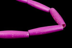 15" Strand 25mm x 5mm Dyed Purple Bone Pipe (17 Pcs) #BNH156