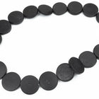 15" Strand 20mm Black Horn Coin Beads (21 Pcs) #BNH158