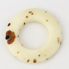 25mm White/Brown Speckle Bone Ring (2 Pcs) #BNH208-General Bead