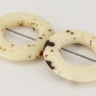 20mm White/Brown Speckle Bone Ring (2 Pcs) #BNH210-General Bead