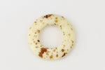 20mm White/Brown Speckle Bone Ring (2 Pcs) #BNH210-General Bead