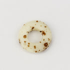 15mm White/Brown Speckle Bone Ring (4 Pcs) #BNH213-General Bead