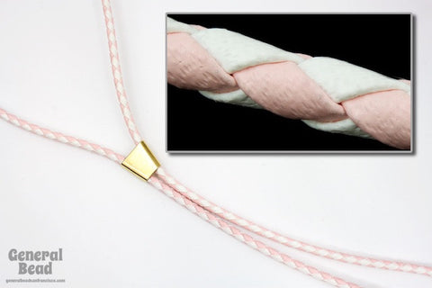 36" White/Light Pink Bolo Cord-General Bead