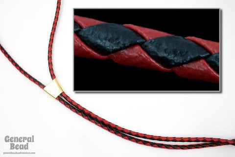 36" Black/Red Bolo Cord-General Bead