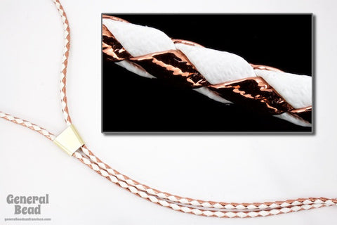 36" White/Metallic Copper Bolo Cord-General Bead