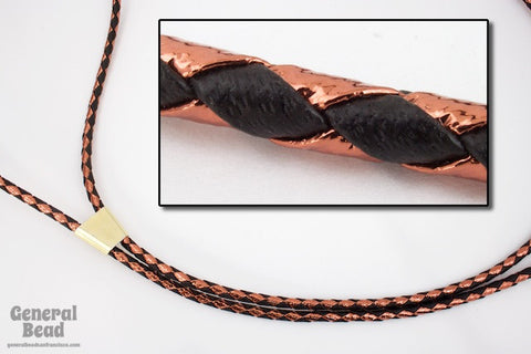 36" Black/Metallic Copper Bolo Cord-General Bead