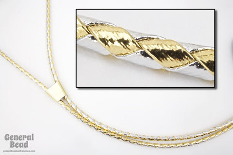 36" Metallic Silver/Gold Bolo Cord-General Bead