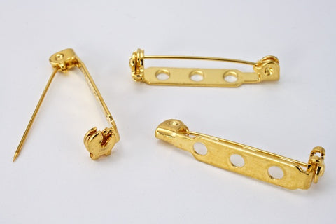 1" Gold Tone Bar Pin #BPG003-General Bead