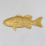 52mm Raw Brass Bass Fish Stamping #BRA009-General Bead