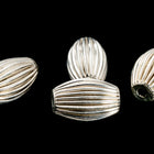 Sterling Silver 3.5mm x 5mm Corrugated Oval Bead (4 Pcs) #BSA005