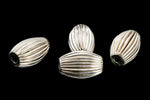 Sterling Silver 3.5mm x 5mm Corrugated Oval Bead (4 Pcs) #BSA005