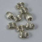 Sterling Silver 4mm x 6mm Corrugated Oval Bead-General Bead