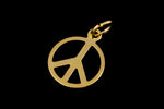9mm Gold Plated Peace Sign Charm #BGT045-General Bead