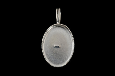 14mm x 10mm Sterling Silver Beaded Oval Setting #BSC025