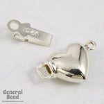 9mm Sterling Silver Puff Heart Box Clasp with 1 Loop-General Bead