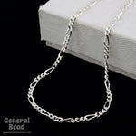 Sterling Silver 2mm Figaro Finished Bracelet Chain-General Bead