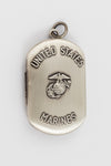 30mm Sterling Silver Marines Dog Tag/Locket #BSE050-General Bead