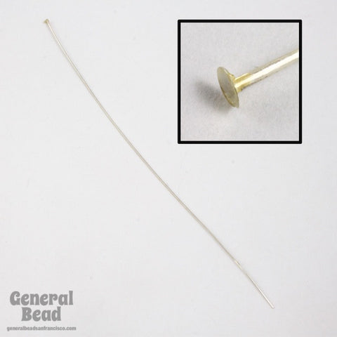 4 Inch Sterling Silver 24 Gauge Head Pin #BSF014-General Bead