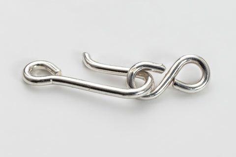 S Hook Jewelry Clasps Sterling Silver Small 11mm 5 per bag-F