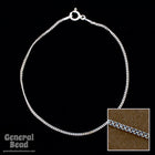 Sterling Silver 1mm Flat Curb Finished Bracelet Chain-General Bead