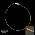 Sterling Silver 1mm Figaro Finished Bracelet Chain-General Bead