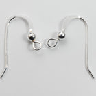 Sterling Silver Flat Egyptian Ear Wire with Ball #BSJ017