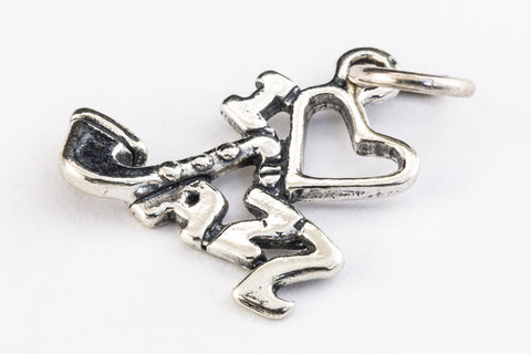 18mm Sterling Silver "I Love Jazz" Charm #BSJ041-General Bead
