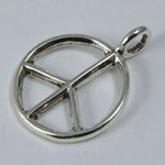 Sterling Silver 16mm Peace Sign Charm-General Bead