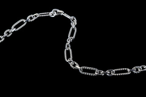 3.5mm x 1.5mm Sterling Silver Alternating Patterned Cable Chain #BSM089-General Bead