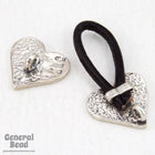 10mm Sterling Silver Heart Cord Lock Clasp Set-General Bead