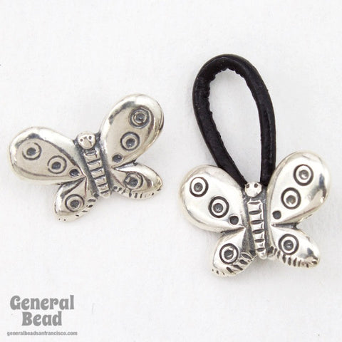 15mm Sterling Silver Butterfly Cord Lock Clasp Set-General Bead
