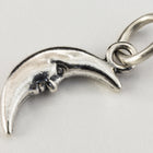 16mm Sterling Silver Quarter Moon with Face Charm #BSO043-General Bead