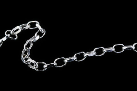 3mm x 2mm Sterling Silver Diamond Cut Oval Rolo Chain #BSO089-General Bead