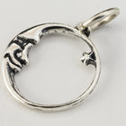 16mm Sterling Silver Quarter Moon with Star Charm #BSP043-General Bead