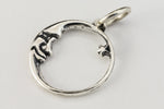 16mm Sterling Silver Quarter Moon with Star Charm #BSP043-General Bead