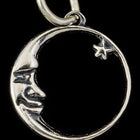 16mm Sterling Silver Quarter Moon with Star Charm #BSP043-General Bead