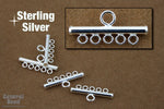 20mm Sterling Silver 5 Loop to 1 Loop End Bar-General Bead