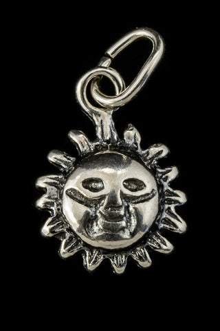 12mm Sterling Silver Quarter Sun with Face Charm #BSS043-General Bead