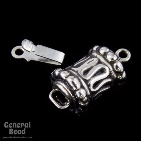 8mm x 10mm Sterling Silver "Bali" Pearl Clasp-General Bead