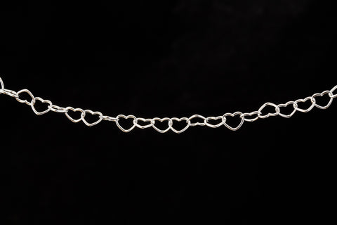 4mm Sterling Silver Heart Shaped Chain #BSW089-General Bead