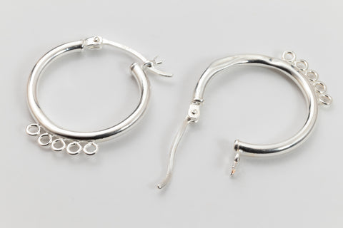 20mm Sterling Silver Click Hoop (2 Pcs) #BSY017
