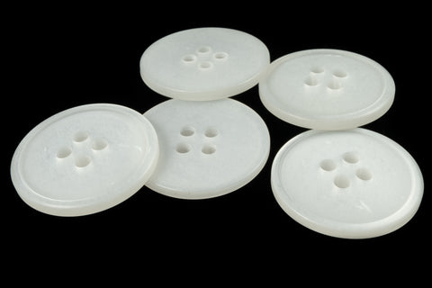 20mm White Satin 4 Hole Button (2 Pcs) #BTN004